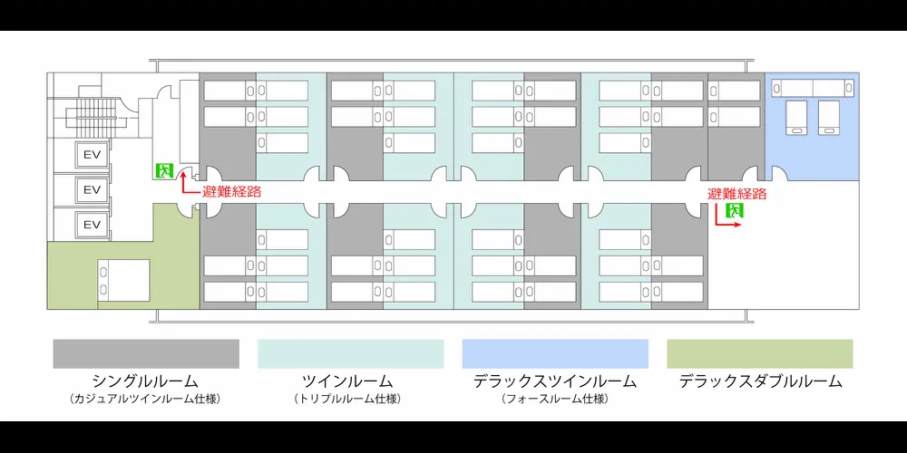 客室フロアのレイアウト例